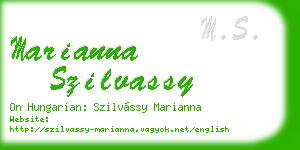 marianna szilvassy business card